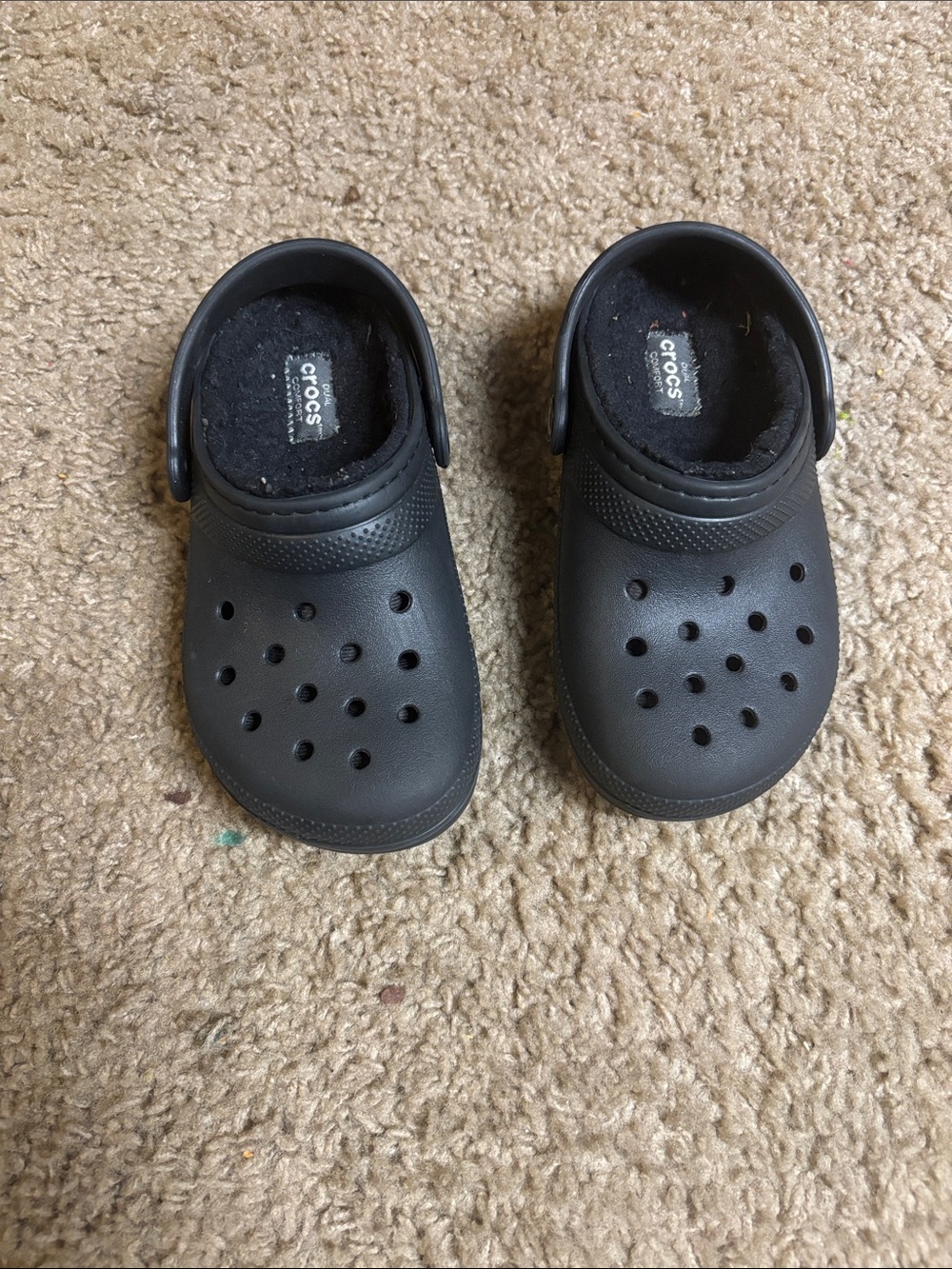 Crocs classic black lined crocs little kids toddler size C11 unisex